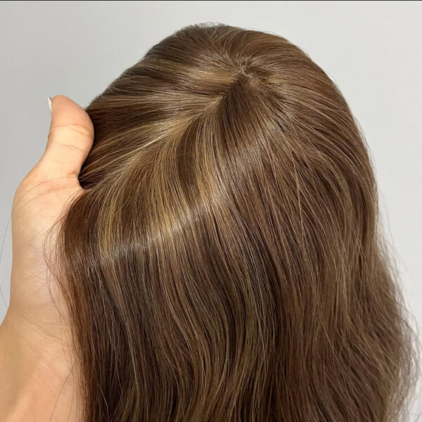 14 inch Brown Jewish wig with Highlight FD101 - Image 5