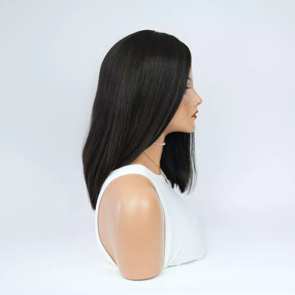 16 inch Black Jewish Silk Top Wigs FD102 - Image 3