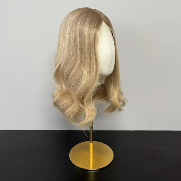 16 inch Blonde Silk Top Wigs with Dark Root FD108 - Image 2