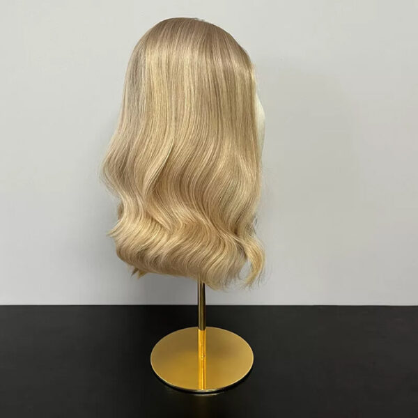 16 inch Blonde Silk Top Wigs with Dark Root FD108 - Image 3