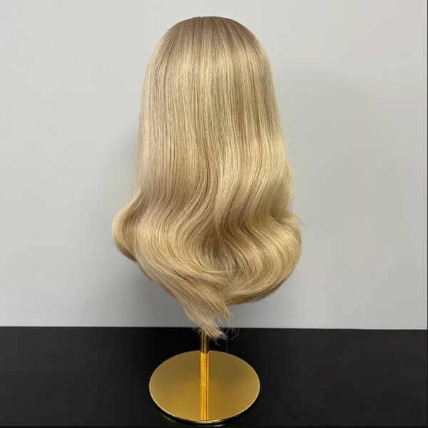 16 inch Blonde Silk Top Wigs with Dark Root FD108 - Image 4
