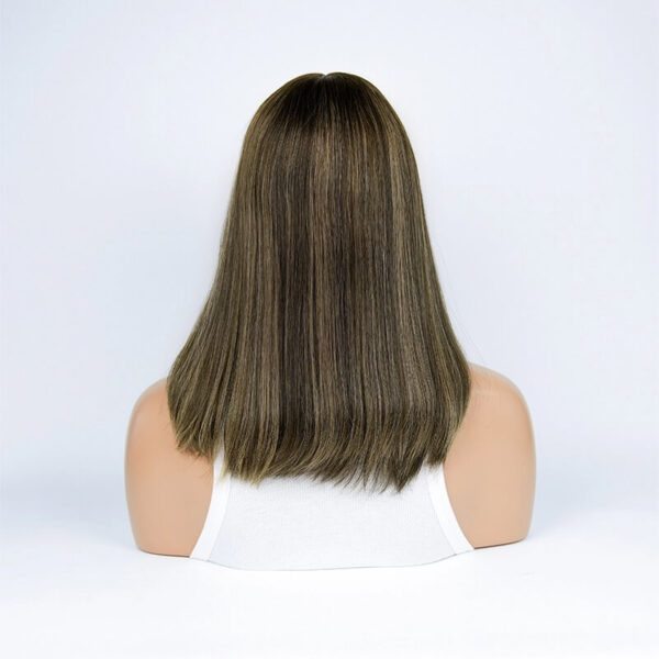 18 inch Remy Hair Grey Lace Top Wigs FD014 - Image 3