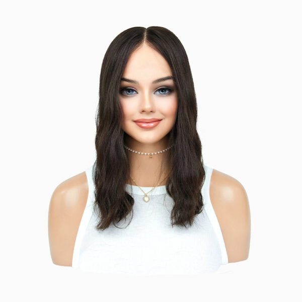 18 inch Natural Black Lace Top Wigs FD013 - Image 2