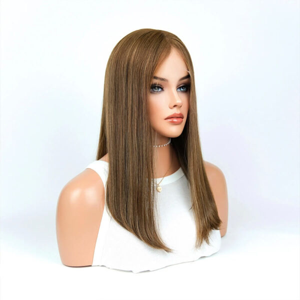 20 Inches Caramel Color Slight Layer Lace Top Wig FD011 - Image 3