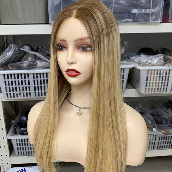 20 inch Blonde Lace Top Wigs with Dark Root FD030 - Image 2