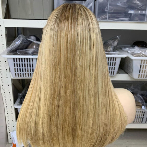 20 inch Blonde Lace Top Wigs with Dark Root FD030 - Image 3