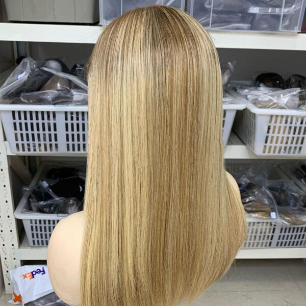 20 inch Blonde Lace Top Wigs with Dark Root FD030 - Image 4