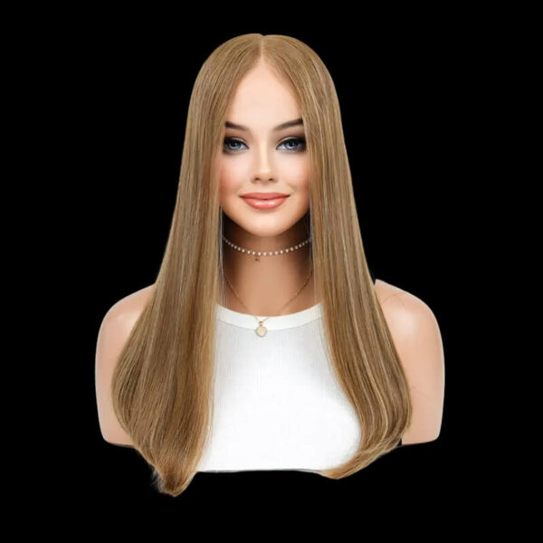 20 inch Brown with Blonde Highlight Lace Top Wigs FD020 - Image 2