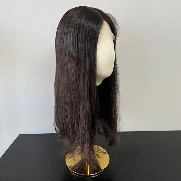 22 inch Black to Dark Brown Ombre Lace Top Wigs FD018