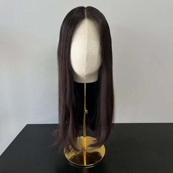 22 inch Black to Dark Brown Ombre Lace Top Wigs FD018 - Image 3