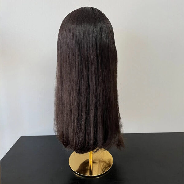 22 inch Black to Dark Brown Ombre Lace Top Wigs FD018 - Image 5