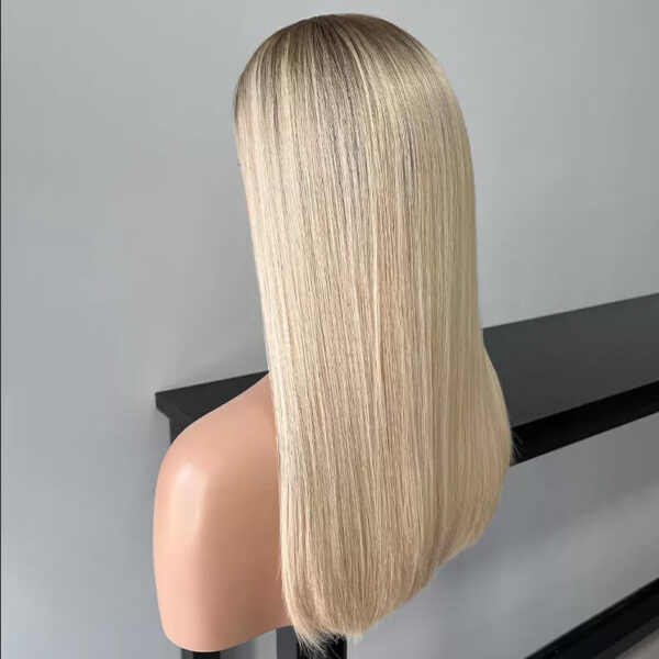 22 inch Blonde with Dark Root Lace Top Wigs FD024 - Image 3