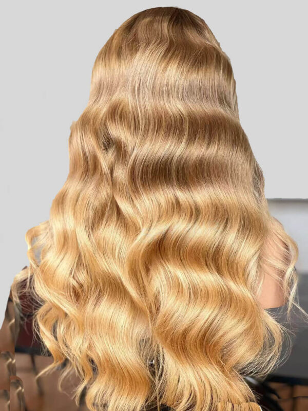 22 inch Brown Ombre Virgin Hair Lace Front Wigs with Highlight
