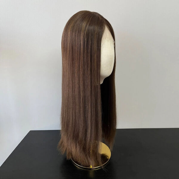 22 inch Remy Hair Ombre Black to Brown Lace Top Wigs FD016 - Image 2