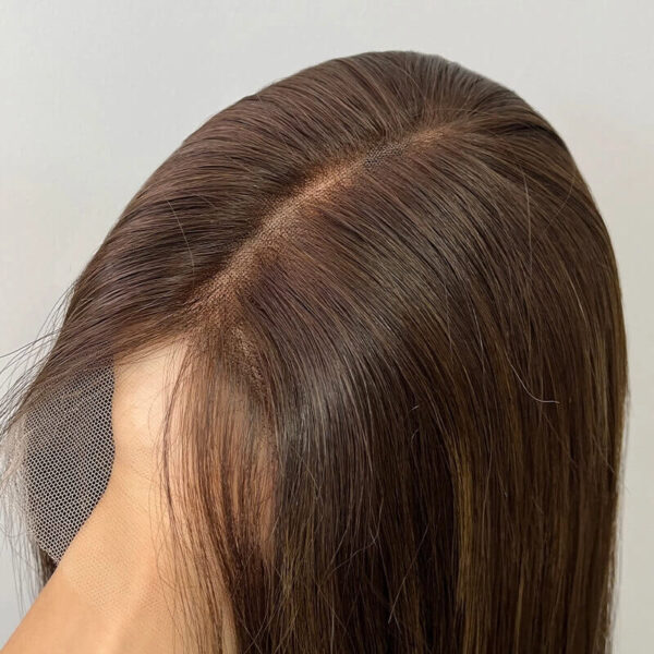 22 inch Remy Hair Ombre Black to Brown Lace Top Wigs FD016 - Image 4