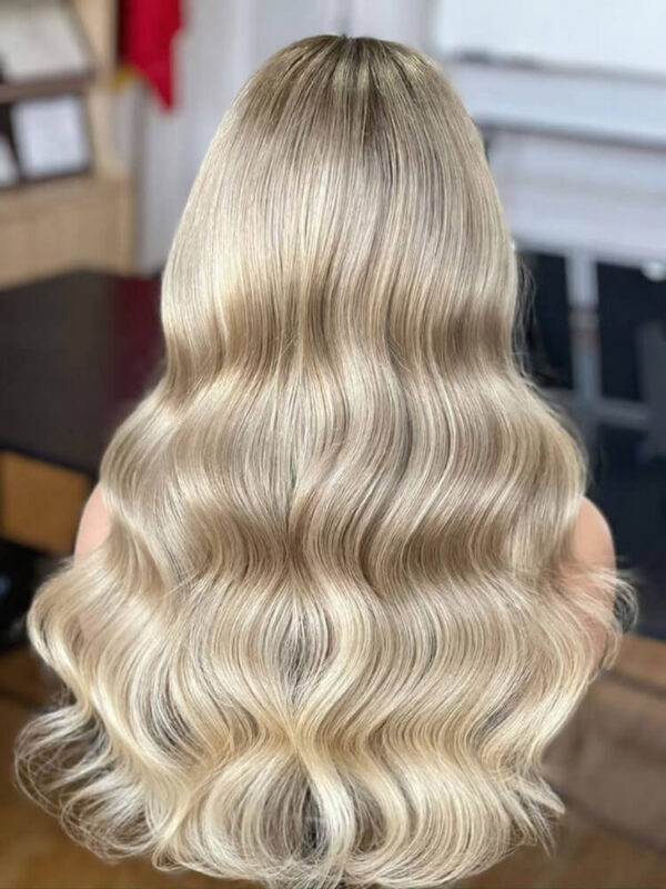 22 inch Virgin Hair Blonde Balayage Lace Front Wigs - Image 2