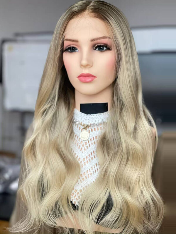 22 Inch Virgin Hair Wave Balayage Lace Front Wigs - Image 2