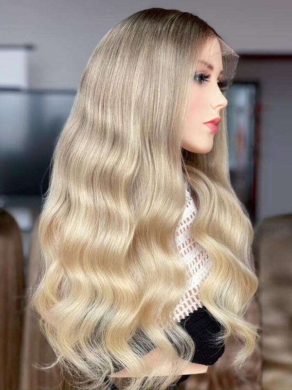 24 inch Camel Blonde Balayage Lace Front Wigs for Women