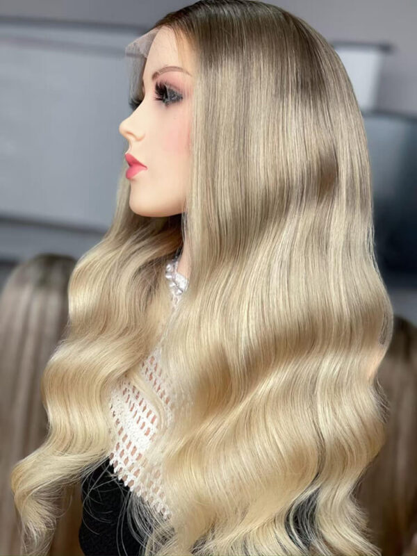 24 inch Camel Blonde Balayage Lace Front Wigs for Women - Image 3