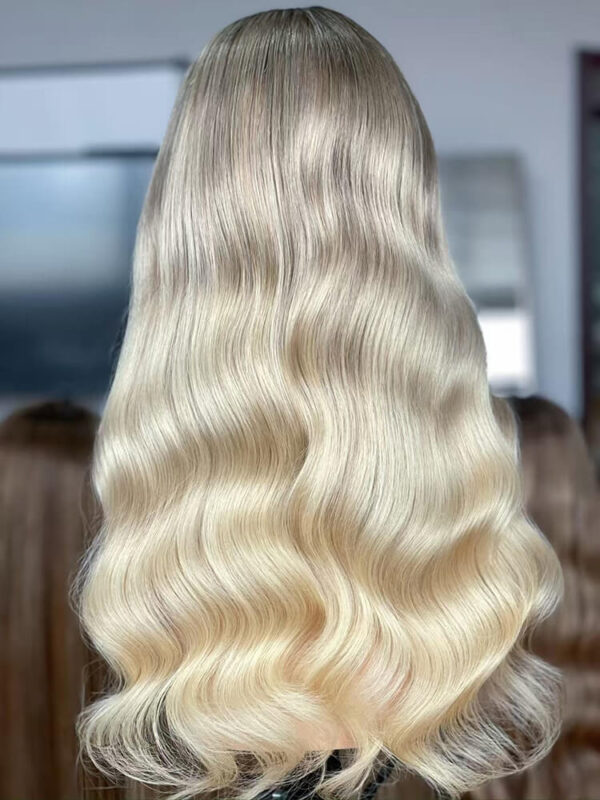 24 inch Camel Blonde Balayage Lace Front Wigs for Women - Image 4