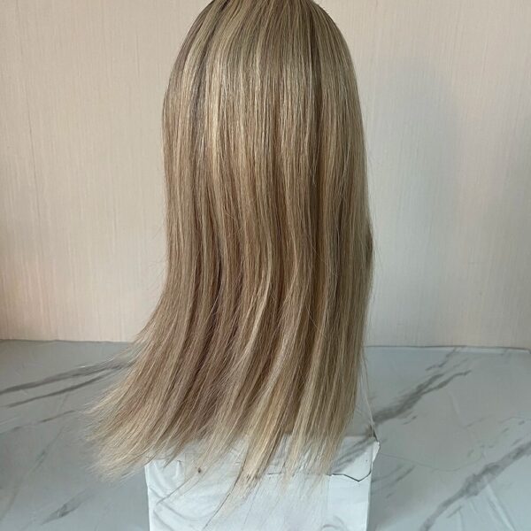 Blonde Virgin Hair Band Fall Wigs with Dark Root - Image 4