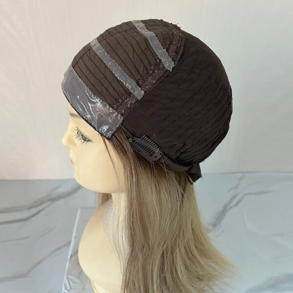 Blonde Virgin Hair Band Fall Wigs with Dark Root - Image 3
