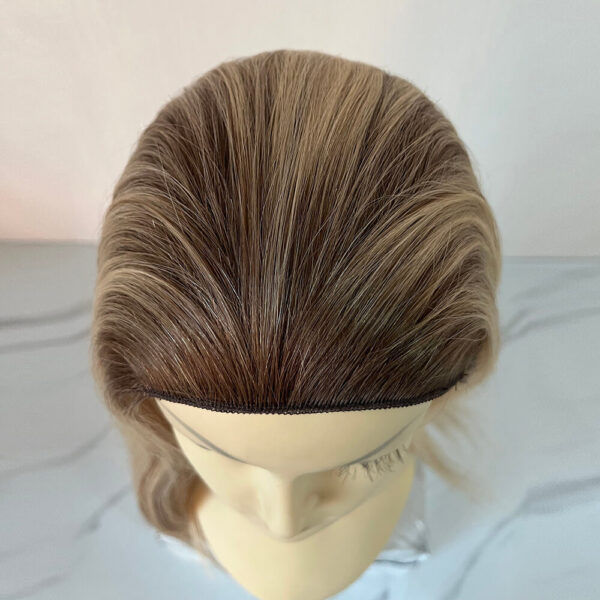 Blonde Virgin Hair Band Fall Wigs with Dark Root - Image 2