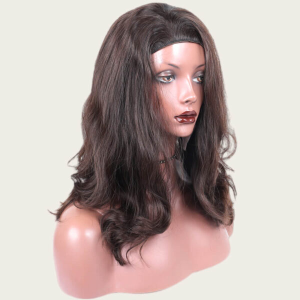 Dark Brown Virgin Hair Band Fall Jewish Wigs B004