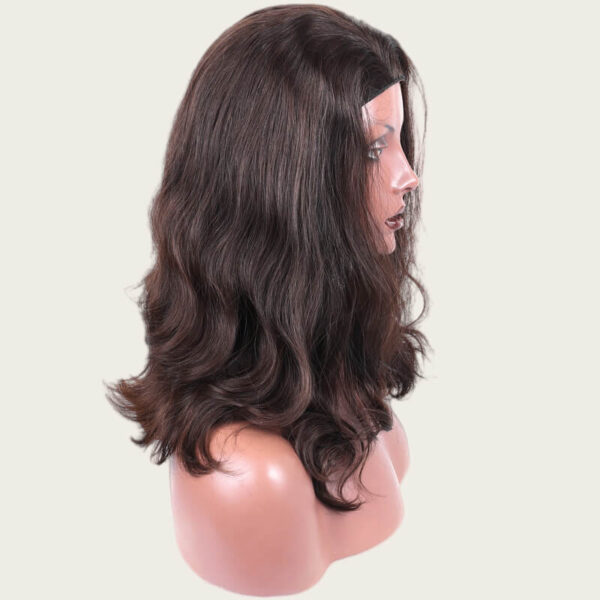 Dark Brown Virgin Hair Band Fall Jewish Wigs B004 - Image 2