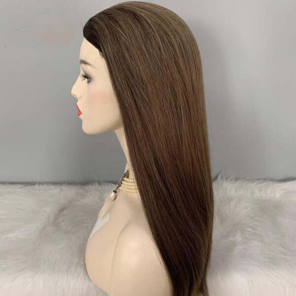 Brown Virgin Hair Band Fall Wigs - Image 4