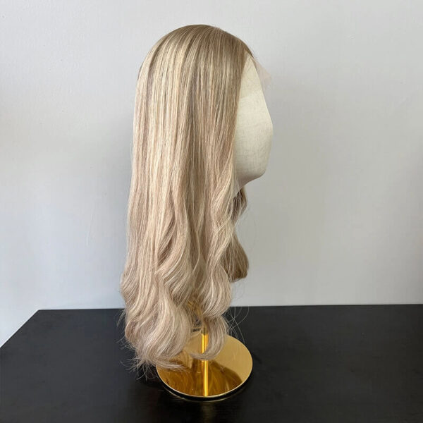 22 inch Blonde with Highlight and Dark Root Lace Top Wigs FD006 - Image 4