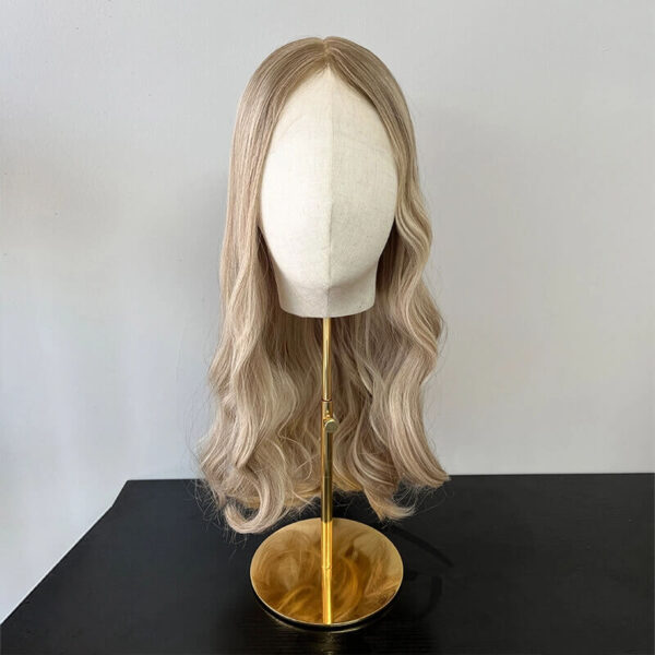 22 inch Blonde with Highlight and Dark Root Lace Top Wigs FD006 - Image 3
