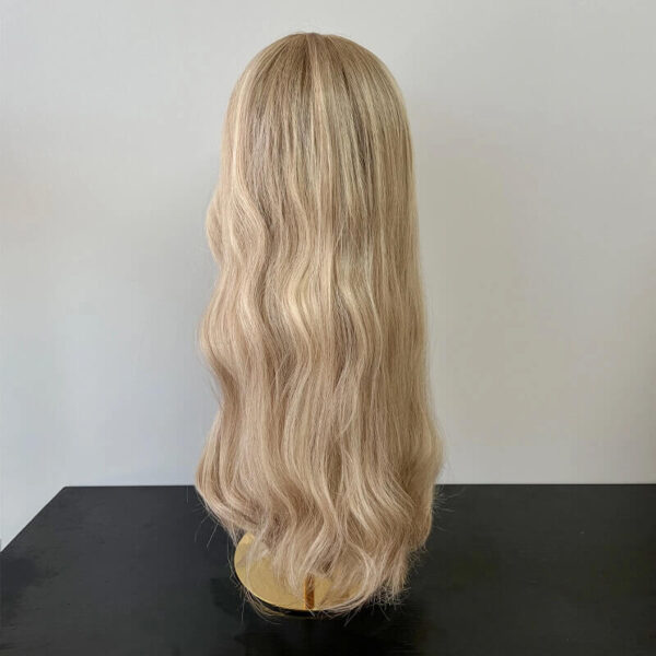 22 inch Blonde with Highlight and Dark Root Lace Top Wigs FD006 - Image 2