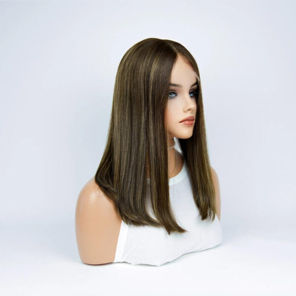 18 inch Dark brown hair highlight with Black Root FD004 - Image 4