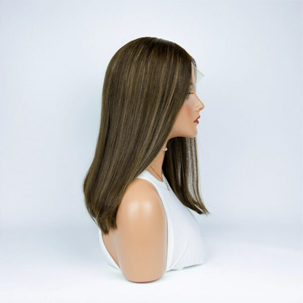18 inch Dark brown hair highlight with Black Root FD004 - Image 3
