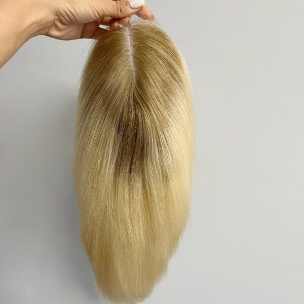 Blonde Lace Top Wigs with Darker Root FD009
