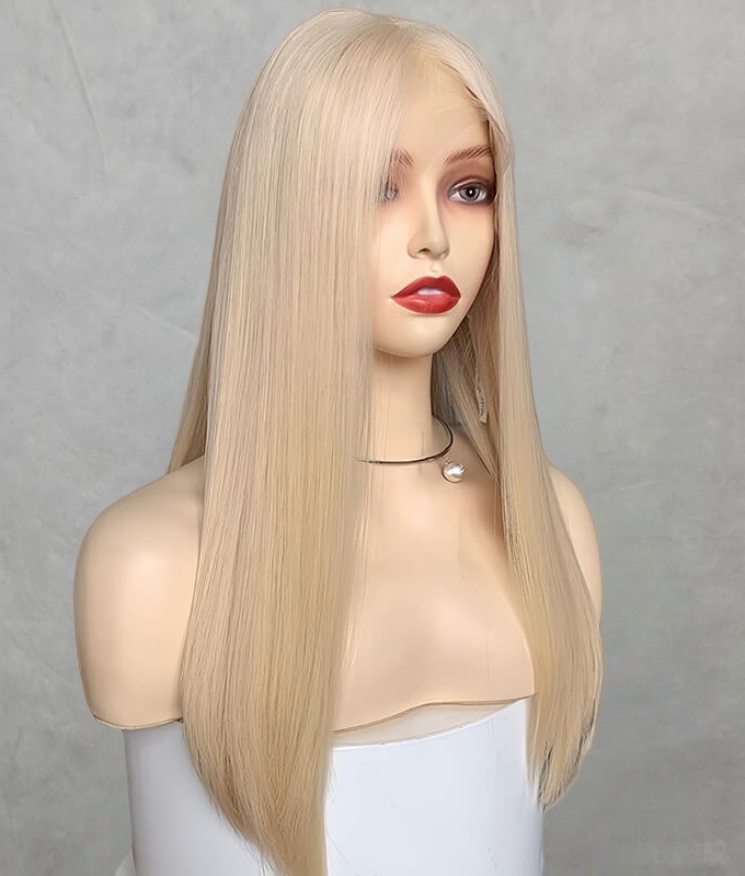 22 inch Light Blonde Remy Hair Lace Top Wigs FD029