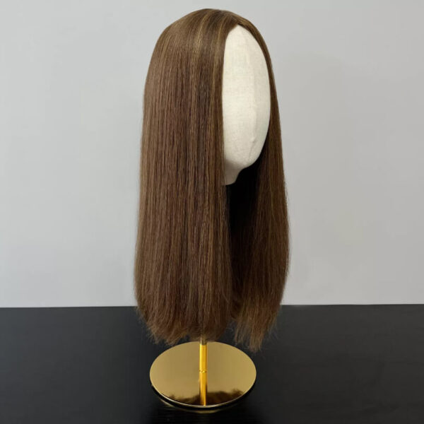 20 inch Medium Brown Silk Top Wigs for Women FD110