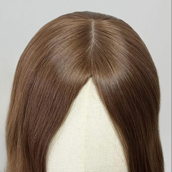 16 inch Brown Jewish Wigs with Dark Root FD012 - Image 4