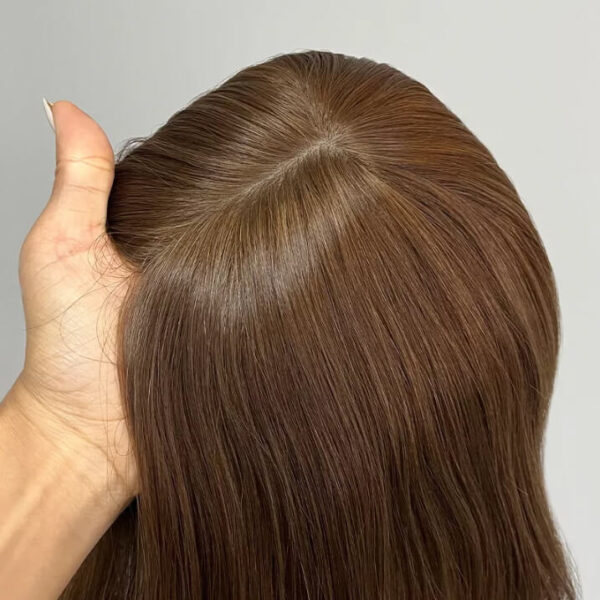 16 inch Brown Jewish Wigs with Dark Root FD012 - Image 5