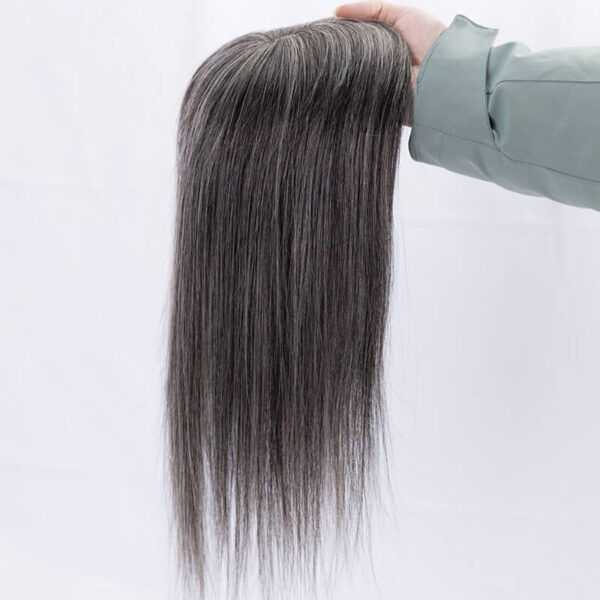 Mixed Black and White Mono Hair Topper MT005