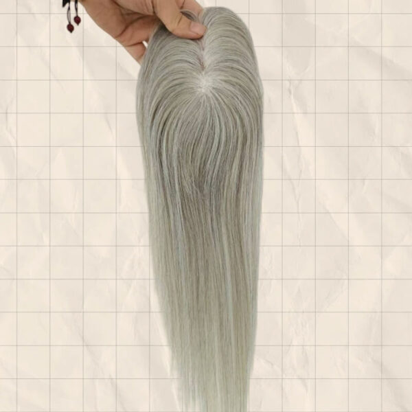 Mixed Black and White Mono Hair Topper MT004