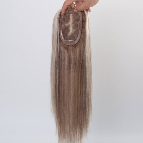 Mixed Brown with White Highlight Mono Hair Topper MT006