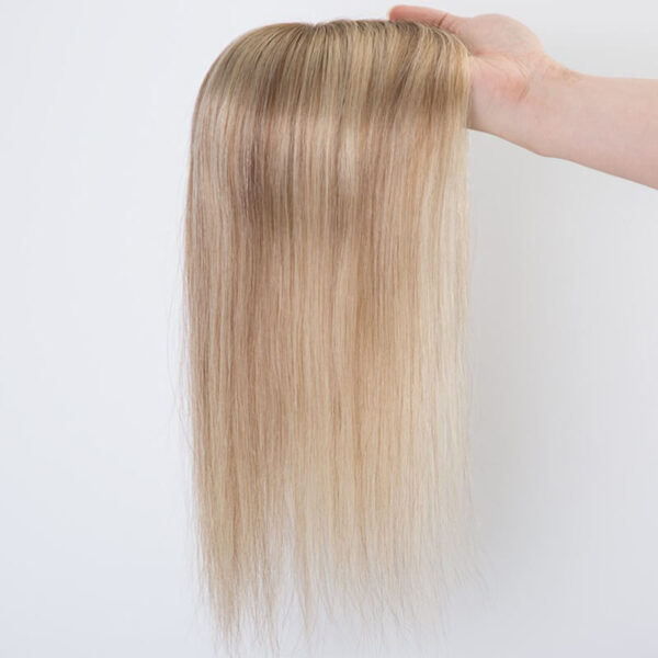 613 Blonde Silk Topper with Brown Root ST003