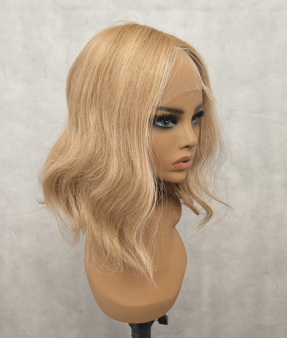 12 inch Short Warm Brown Lace Top Wigs FD040