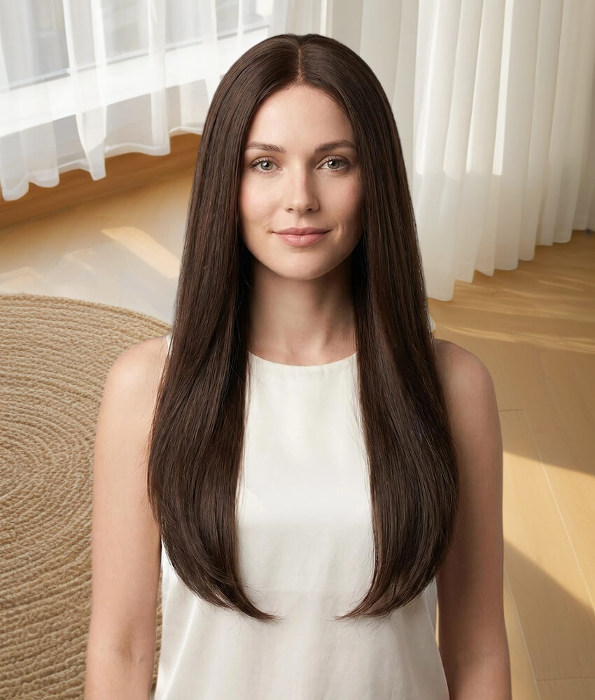 Chocolate brown lace top wigs 01