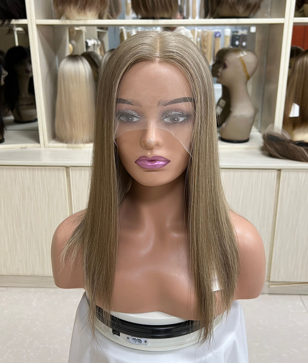 14-22 inch Medium Brown Lace Top Wigs for White Women D004